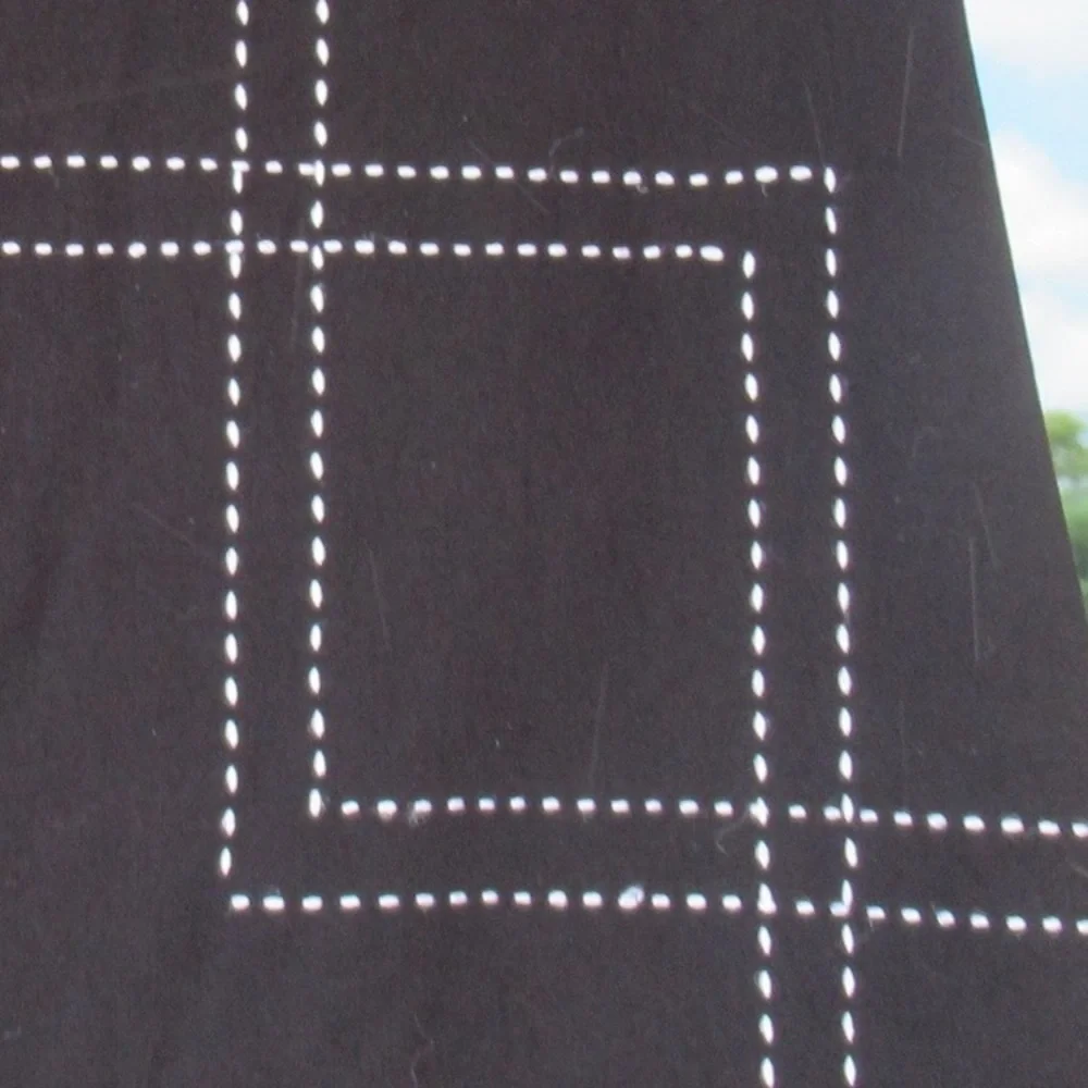Vintage skirt 90s black with white stitching design - Picture 4 of 9